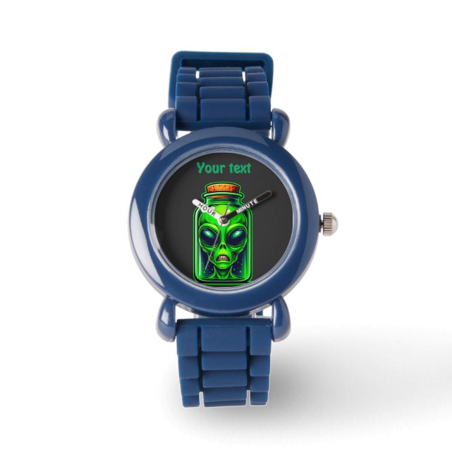 Montre Un Alien vert dans une bouteille de Neon Illustrat (Recto)