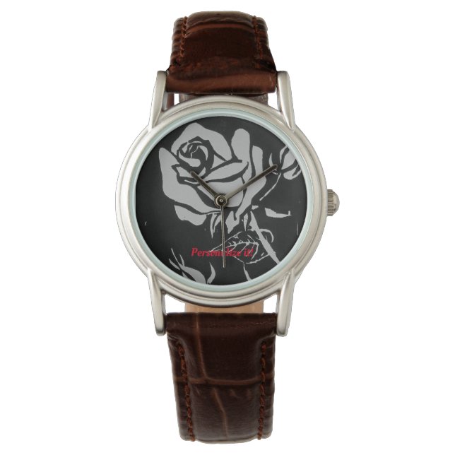 Montre Un seul gris sur le rose noir à partir d'une impre (devant)