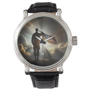 Montre Un soldat américain sauve le drapeau américain