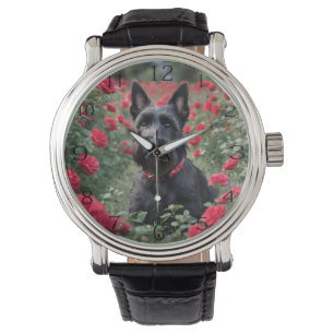 Montre "Une rose rouge pour le Terrier écossais noir"