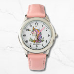 Montre Unicorn Cute Whimsical Girly Pink Floral Girl's<br><div class="desc">Unicorn Cute Whimsical Girly Pink Floral Personalized Name Girl's Watch features a cute unicorn with stars,  hearts and flowers. Personalized with your name. Perfect gifts for girls for birthday,  Christmas,  holidays and more. Designed by ©Evco Studio www.zazzle.com/store/evcostudio</div>