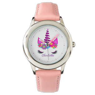 Montre Unicorn Flowery Super mignon fille personnalisée