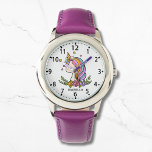 Montre Unicorn mignonne fille Whimsical rose florale fill<br><div class="desc">Unicorn mignon Whimsical Girly rose Floral Nom personnalisé Girl's Watch dispose d'une mignonne licorne avec étoiles,  coeurs et fleurs. Personnalisé avec votre nom. Cadeaux parfaits pour les filles pour anniversaire,  Noël,  vacances et plus. Conçu par ©Evco Studio www.zazzle.com/store/evcostudio</div>
