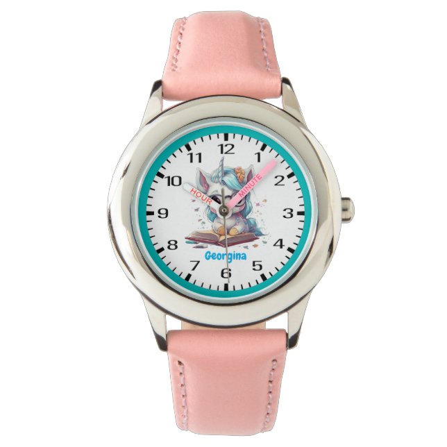 Montre Unicorne à Turquoise-Haired Studious Lire un livre (devant)