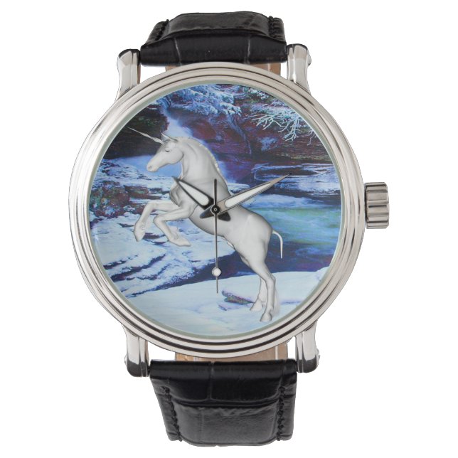 Montre Unicorne dans la neige (devant)