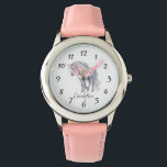 Montre Unicorne personnalisée pour enfants<br><div class="desc">Une montre magique de licorne d'aquarelle. Parfait pour retourner à l'école, anniversaire ou cadeau de Noël.</div>