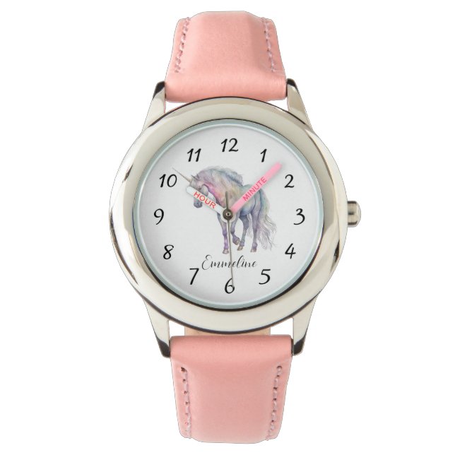 Montre Unicorne personnalisée pour enfants (devant)