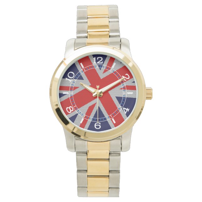 Montre Union Jack dynamique sur le style carbone Imprimer (devant)