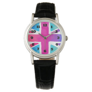 Montre Union Jack Flag à Bright Watercolors