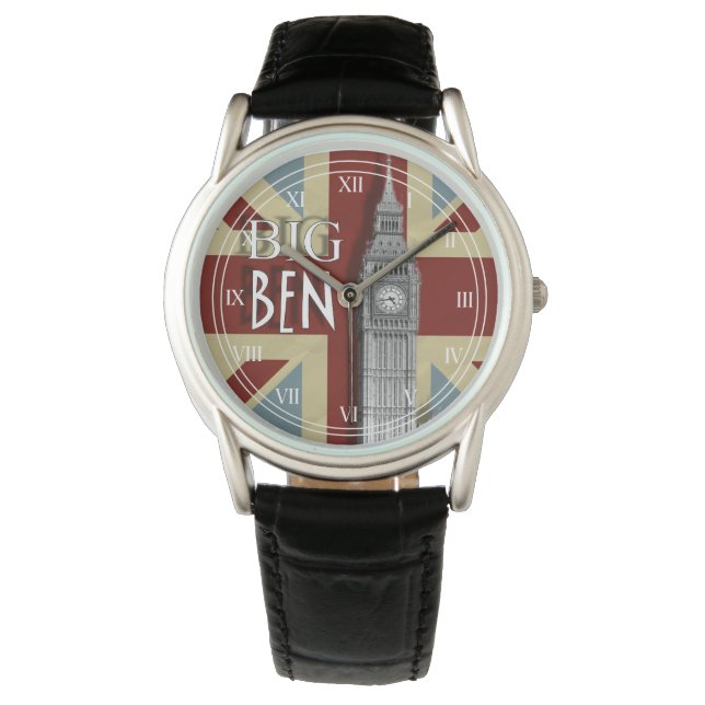 Montre Union Jack London Big Ben Wrist Watch (devant)