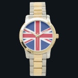 Montre Union Jack Royaume-Uni Drapeau britannique<br><div class="desc">Union Jack Royaume-Uni British Flag Grande-Bretagne Anglais Icon Royaume-Uni</div>