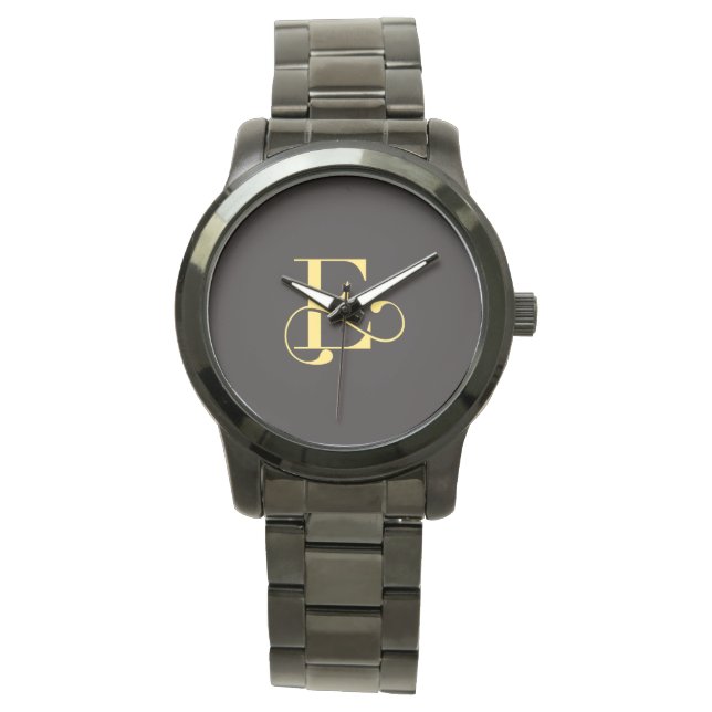 Montre Unisex Monogramme lnitienne surdimensionnée Bracel (devant)