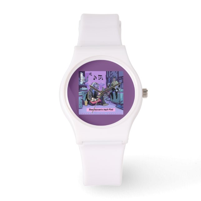 Montre unisexe comique Beethoven's Half Pint (Recto)