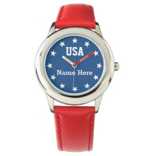 Montre USA Patriotic ~ Marqueurs numériques d'étoiles