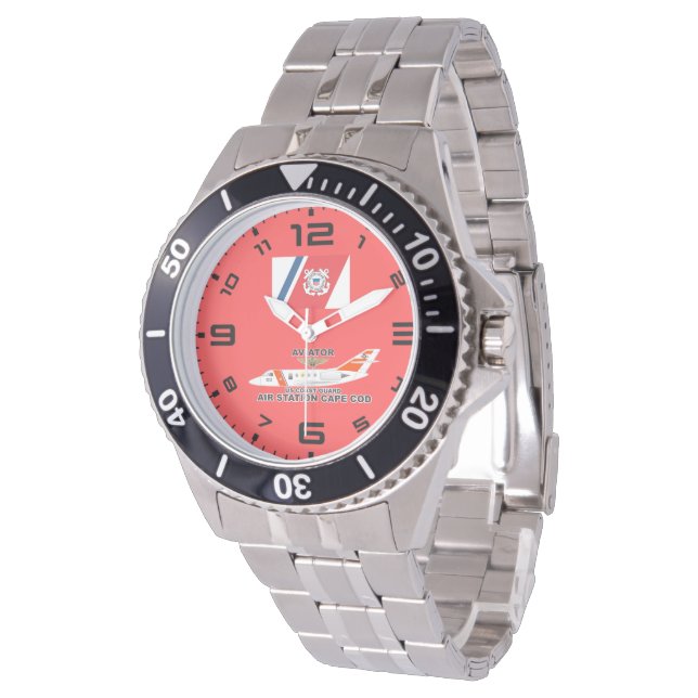 Montre USCG Air Station Cape Cod Aviator (Incliné)