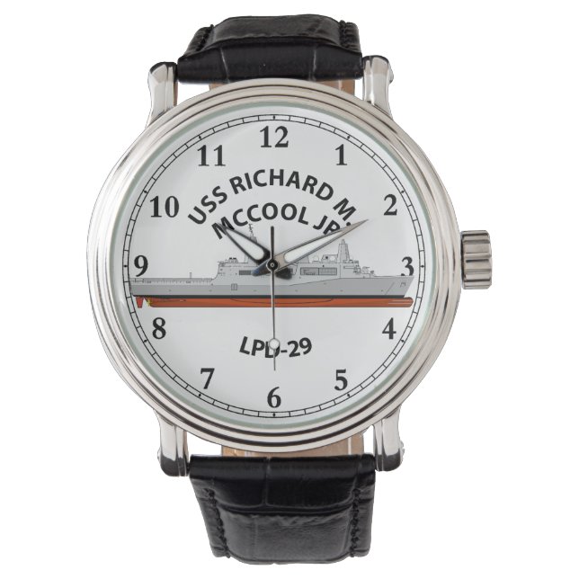 MONTRE USS RICHARD M MCCOOL JR, LPD-29, SAN ANTONIO, (devant)