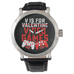 Montre V est pour Jeux Vidéos Jeu Joueur Saint Valentin