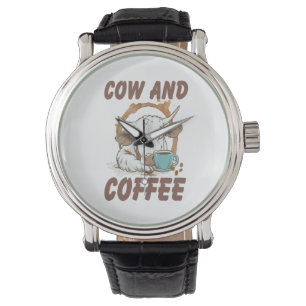 Montre Vache et café, Fille occidentale drôle