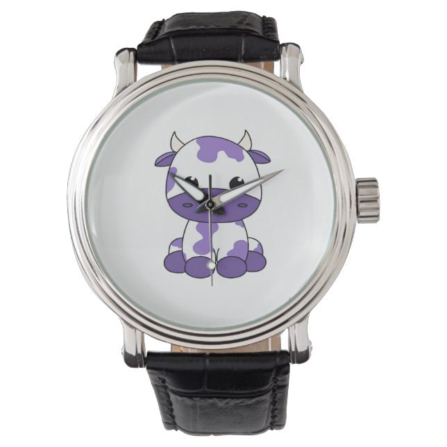 Montre Vache pourpre T-shirt surdimensionné_1 (devant)