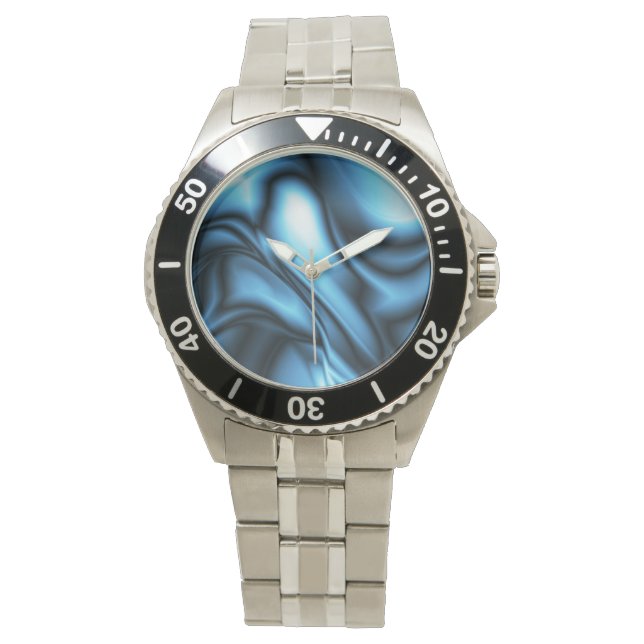 Montre Vague de soie bleue (devant)