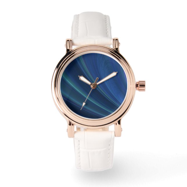 Montre Vagues de sable doux bleu et vert (Recto)