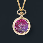 Montre Valentine Photo Watch Necklace Love Quote Necklace<br><div class="desc">Celebrate love with this custom Valentine photo watch necklace, crafted with a durable alloy case and elegant alloy chain for a timeless look. Featuring the heartfelt quote “my soul smiles with you”, this personalised watch necklace is designed to capture deep emotional connections. Perfect for Valentine’s Day and romantic occasions, this...</div>