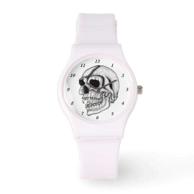 Montre Vampire Crâne noir et blanc (Recto)