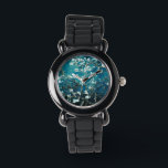 Montre Van Gogh Almond Blossoms : Turquoise foncé<br><div class="desc">Artiste : Vincent Van Gogh Titre : Fleurs d'amandes modifiées par 2sweet4wordsDesigns/ Pure Vintage Love</div>