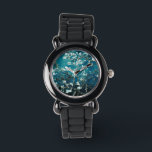 Montre Van Gogh Almond Blossoms : Turquoise foncé<br><div class="desc">Artiste : Vincent Van Gogh Titre : Fleurs d'amandes modifiées par 2sweet4wordsDesigns/ Pure Vintage Love</div>