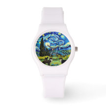 van Gogh s'inspire des chats de nuit étoilés