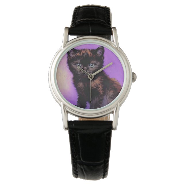 Montre Van Gogh Style Chat pourpre (devant)