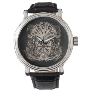 Montre Vegvisir -Yggdrasil Avec Ravens & Wolves