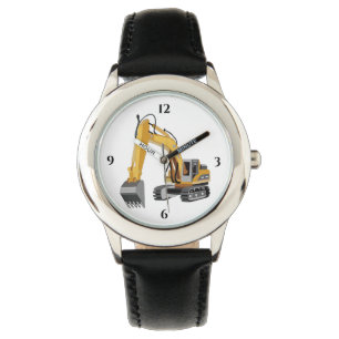 Montre Véhicule de construction de backhoe jaune