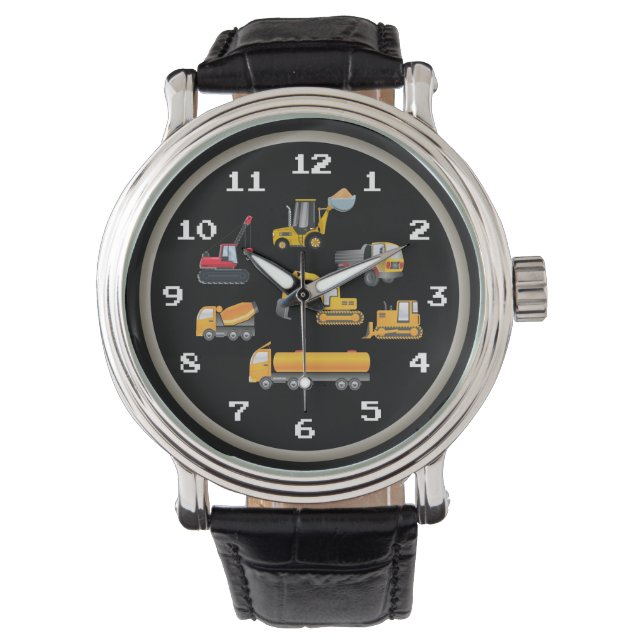 Montre Véhicules de construction amusants (devant)