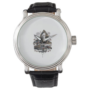 Montre Véhicules de construction patriotiques T-shirt vin