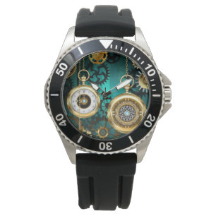 Montre Veille bijoux Steampunk sur un Arrière - plan vert