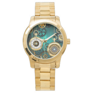 Montre Veille bijoux Steampunk sur un Arrière - plan vert