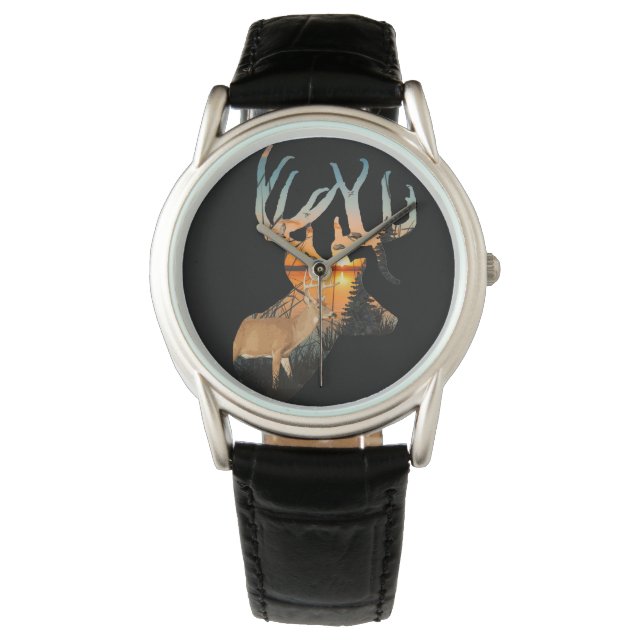 Montre Veille de cerfs blancs, chasse de cerfs (devant)