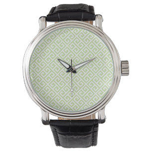 Montre Veille de clé verte et blanche grecque