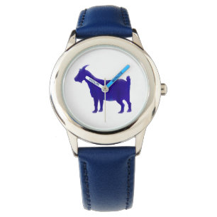 Montre Veille de la chèvre bleue d'aquarelle
