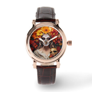 Montre Veille de la dame crâne de sucre