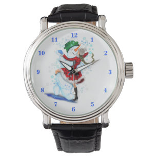 Montre Veille de Noël Cadeau Snowman and Girl Dance