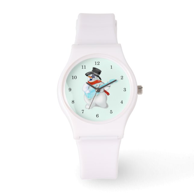 Montre Veille de Noël Snowman avec guitare (Recto)