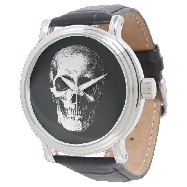 Montre Veille du Mariage d'Halloween gothique crâne (Incliné)