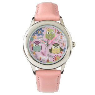 Montre Veille électronique pour fille hiboux