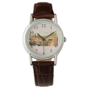 Montre Veille en cuir de la Colombie-Britannique