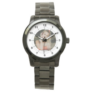 Montre Veille féminine - Personnalisée - Noir surdimensio