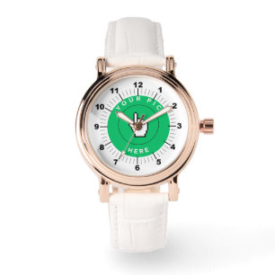 Montre Veille féminine - Personnalisée - Or Rose Blanc
