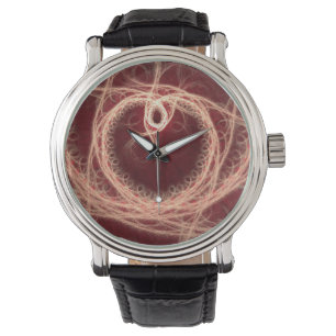 Montre Veille fractale du coeur rouge