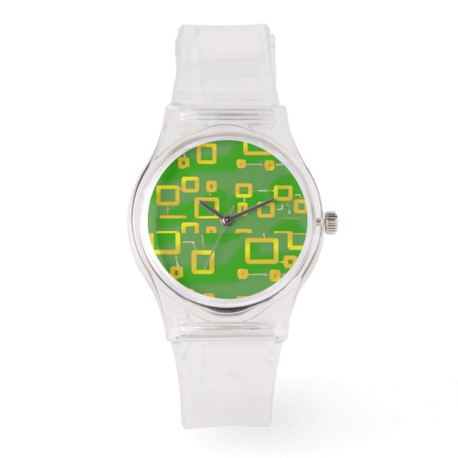 Montre Veille géométrique verte (Recto)